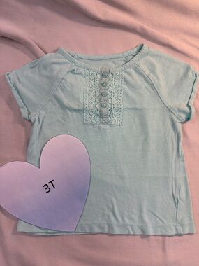 OshKosh B'gosh - Light Blue Lace Accent Tee/T-shirt